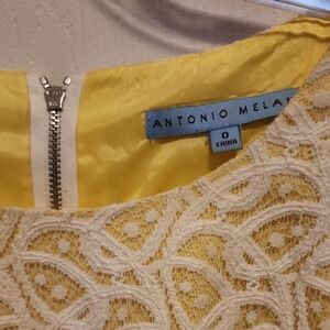 ANTONIO MELANI Yellow Lace Maxi Dress